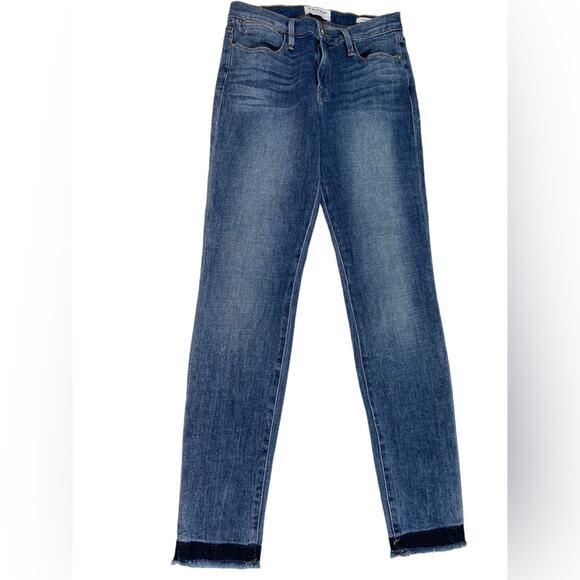 FRAME DENIM Le High Rise Skinny Jeans Langstone Raw Shade Hem Size 25 #LHSKSH133 - Picture 2 of 11